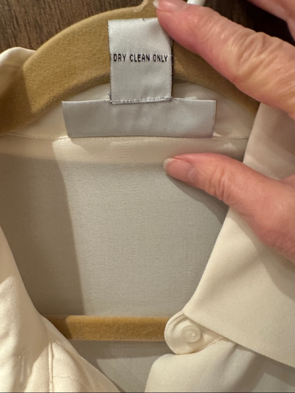 Alfani silk Cream Button-Front Long-Sleeve Dress Shirt - Picture 3 of 3